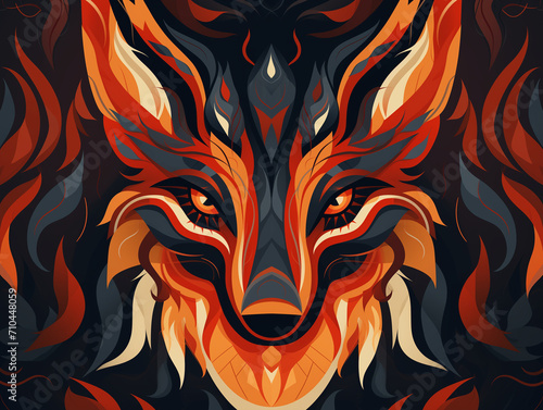 Wallpaper Mural Colorful Fox illustration Torontodigital.ca