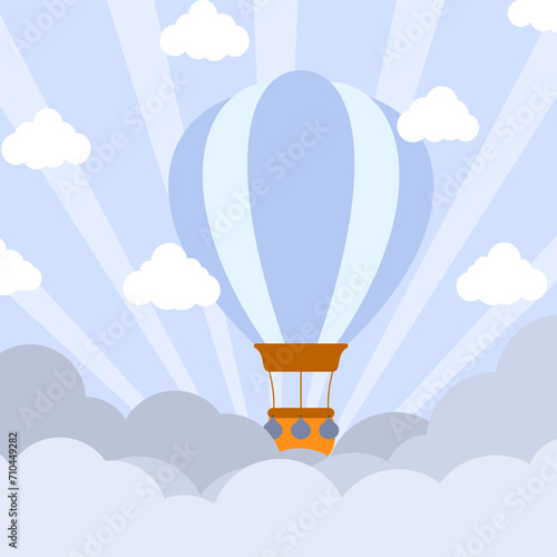 hot air balloon cute theme illustration design. suitable for cloth motifs, pillows, blankets, and wallpaper for children's rooms etc.