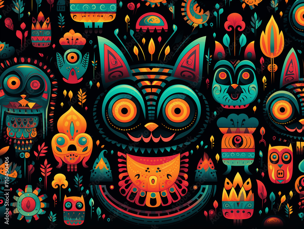 Colorful Totem illustration Colorful Totem illustration