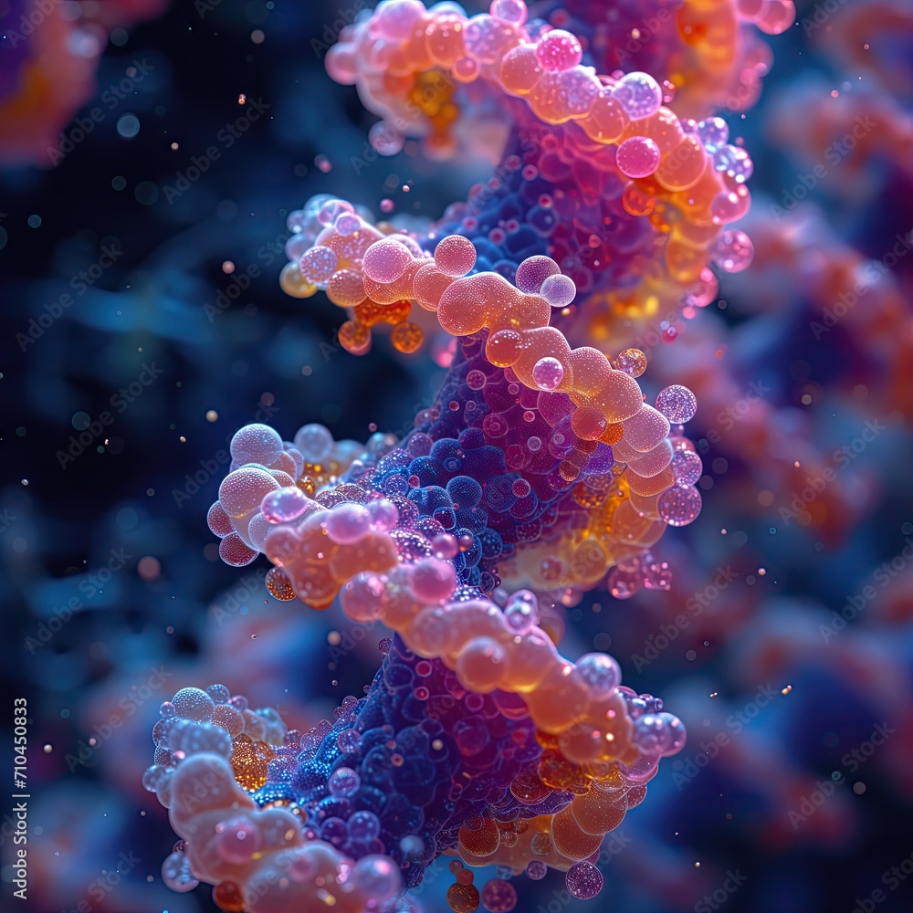 AI generated illustration of a gene on blurry background AI generated illustration of a gene on blurry background