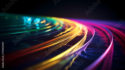 Abstract geometric lines background  technological lines background and light effects  3D rendering