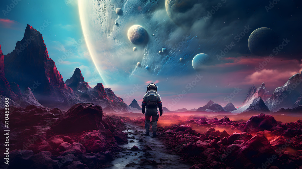Fototapeta premium Futuristic Horizons: Space Travel and Adventure | Generative AI