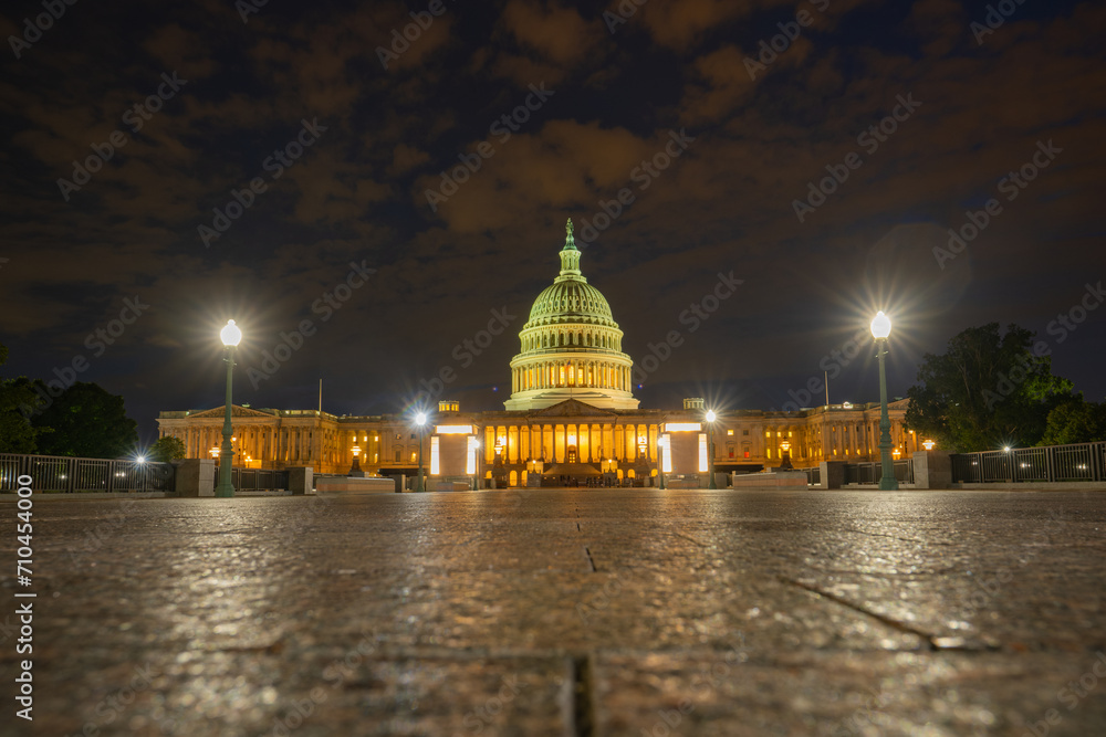 Capitol building at sunset, Capitol Hill, Washington DC. American Congress.