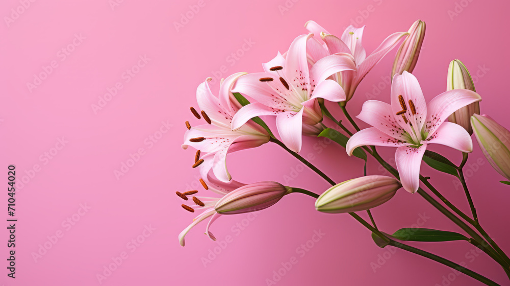 Pink sweet lily pop isolated on background