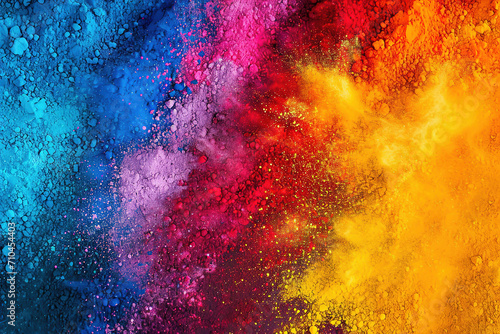 Colored powder explosion on gradient dark background. Freeze motion. © Irina