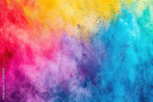 Colored powder explosion on gradient dark background. Freeze motion.