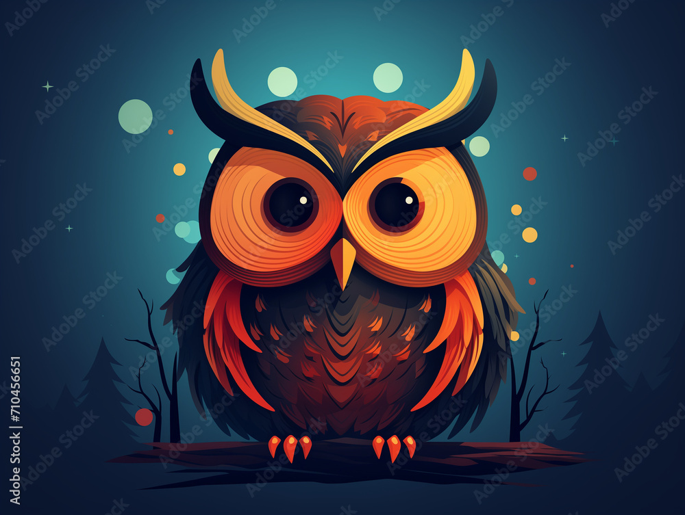 Naklejka premium Colorful Owl illustration
