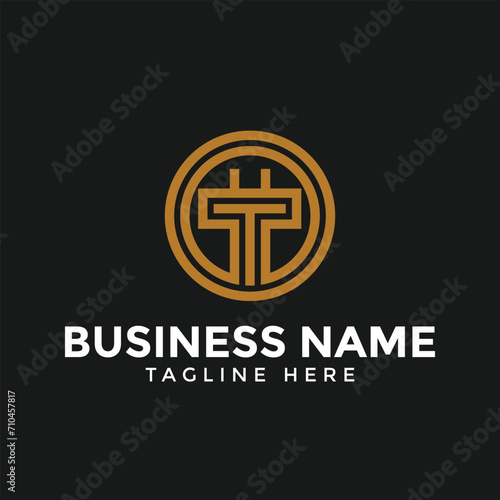 Letter T blockchain and crypto logo, blockchain logo, crypto logo, digital currency logo icon and symbol for cryptocurrency website and business, techfinance logo