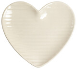 Heart shaped plate white isolated transparent. Top view.