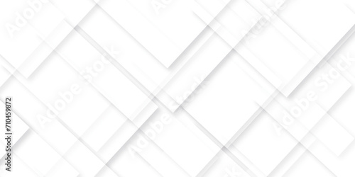 Modern Abstract white background design with layers of textured white transparent material in triangle and squares shapes. White color technology concept geometric line vector background.  