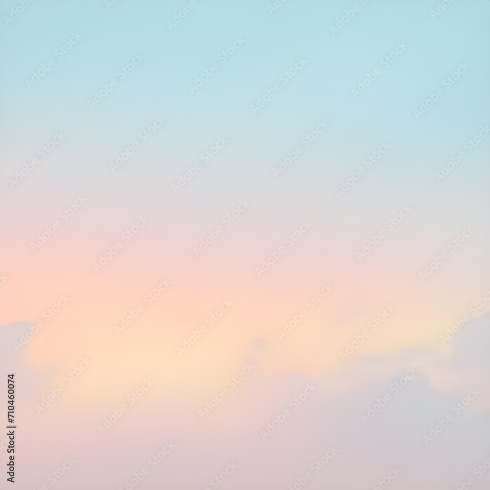 Pastel sky with soft clouds.