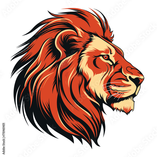 Lion head mascot  face for logo  emblem  badges  labels template t-shirt design. Vector pop art