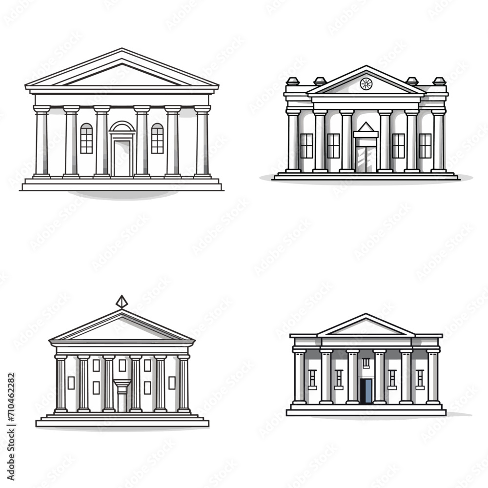 Bank Architecture Bank Building Icon .simple isolated line styled vector illustration Bank Architecture Bank Building Icon .simple isolated line styled vector illustration