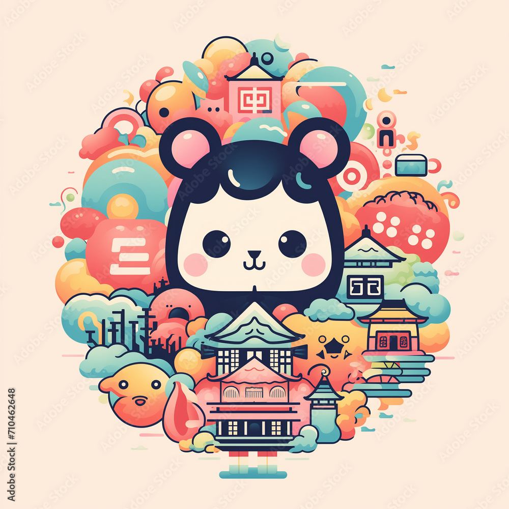 Fototapeta premium Cute Colorful Logo