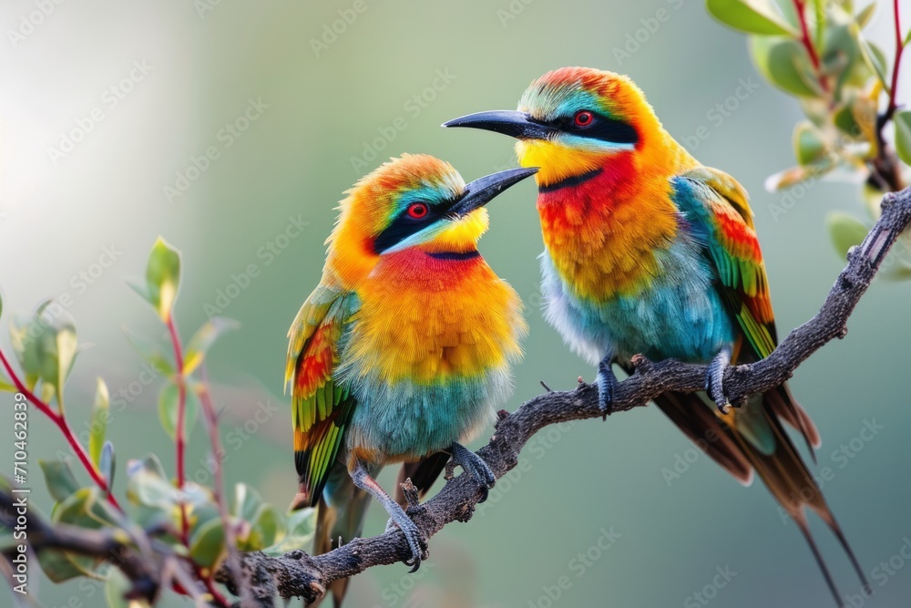 Beautiful two bird. Generative AI