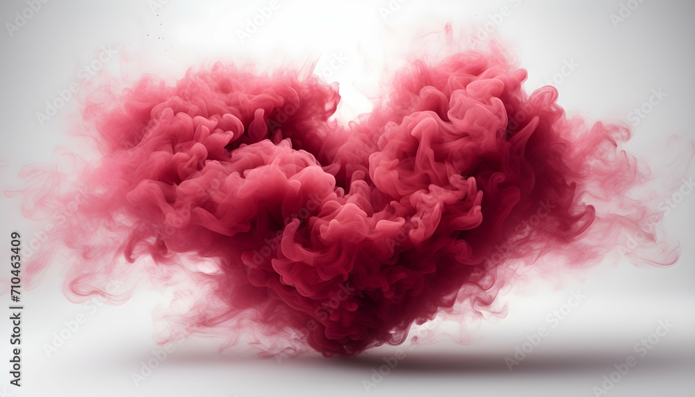 Roter Nebel in Herzform mit weißem Hintergrund für Valentinstag oder Muttertag Roter Nebel in Herzform mit weißem Hintergrund für Valentinstag oder Muttertag