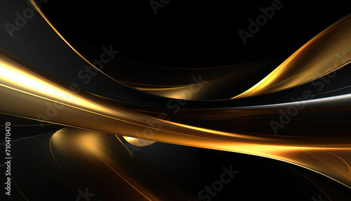 Abstract futuristic black and gold wavy background