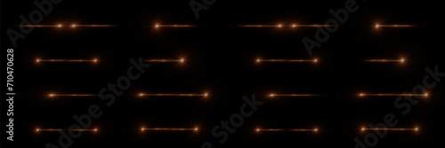 Set of realistic light reflections. Neon spotlight and light flash effects. Vector illustration.