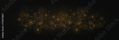 Magic glow, sparkling light shine. Flare flash and dust effect. On a transparent background. Christmas background.
