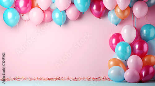 Celebration background with balloon decoration with copy space