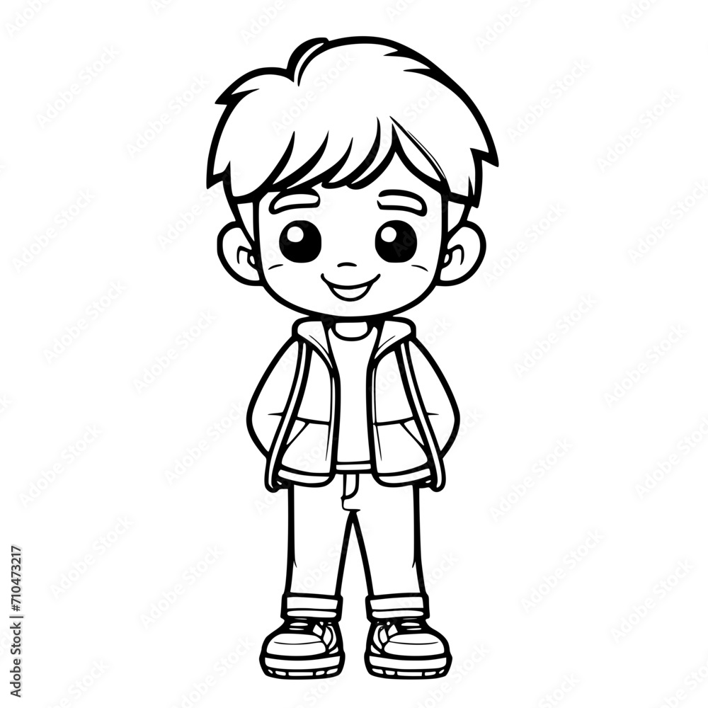 Boy SVG Black and White Illustration Art Generative AI. Boy SVG Black and White Illustration Art Generative AI.