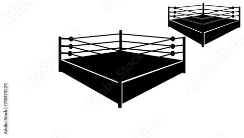 wrestling ring, black isolated silhouette photo