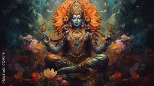 Ancient Hindu God Vishnu © Cedar