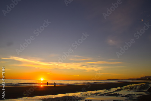 Sunset during astronomical low tide in Carpinteria  California