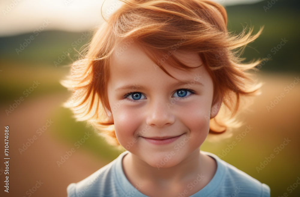 Little boy with red hair and blue eyes close up Little boy with red hair and blue eyes close up