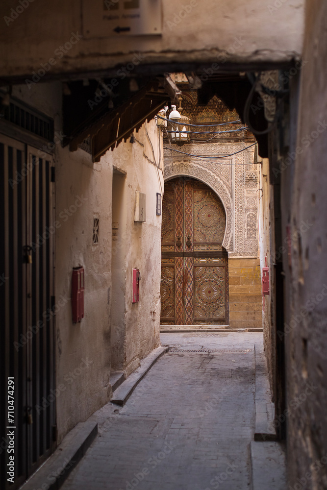 Beautiful streets of Fes during day, Morocco