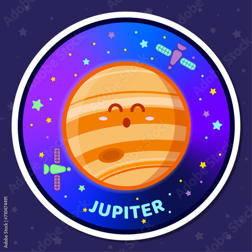 Sticker planeta Jupiter adorable