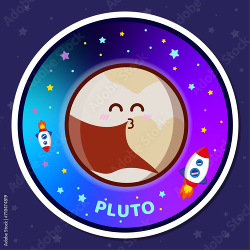 Sticker planeta Pluton adorable