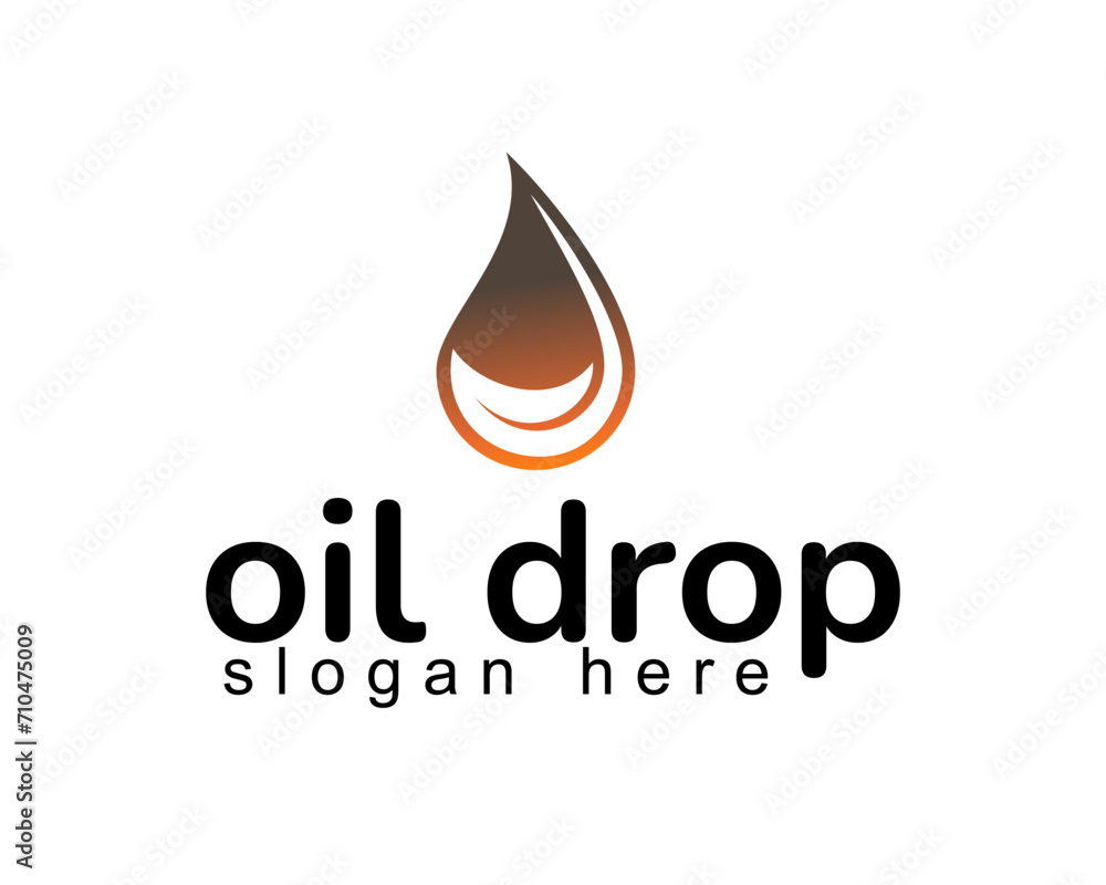 leaf shadow and oil logo design template leaf shadow and oil logo design template