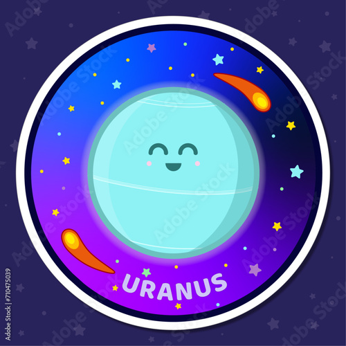 Sticker planeta Urano adorable