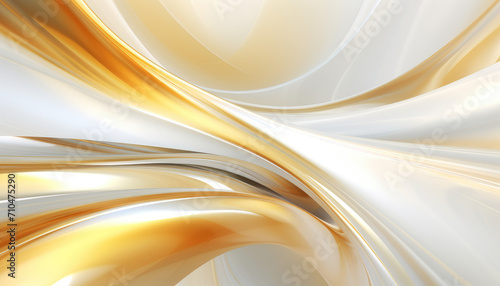 Abstract futuristic white and gold wavy background