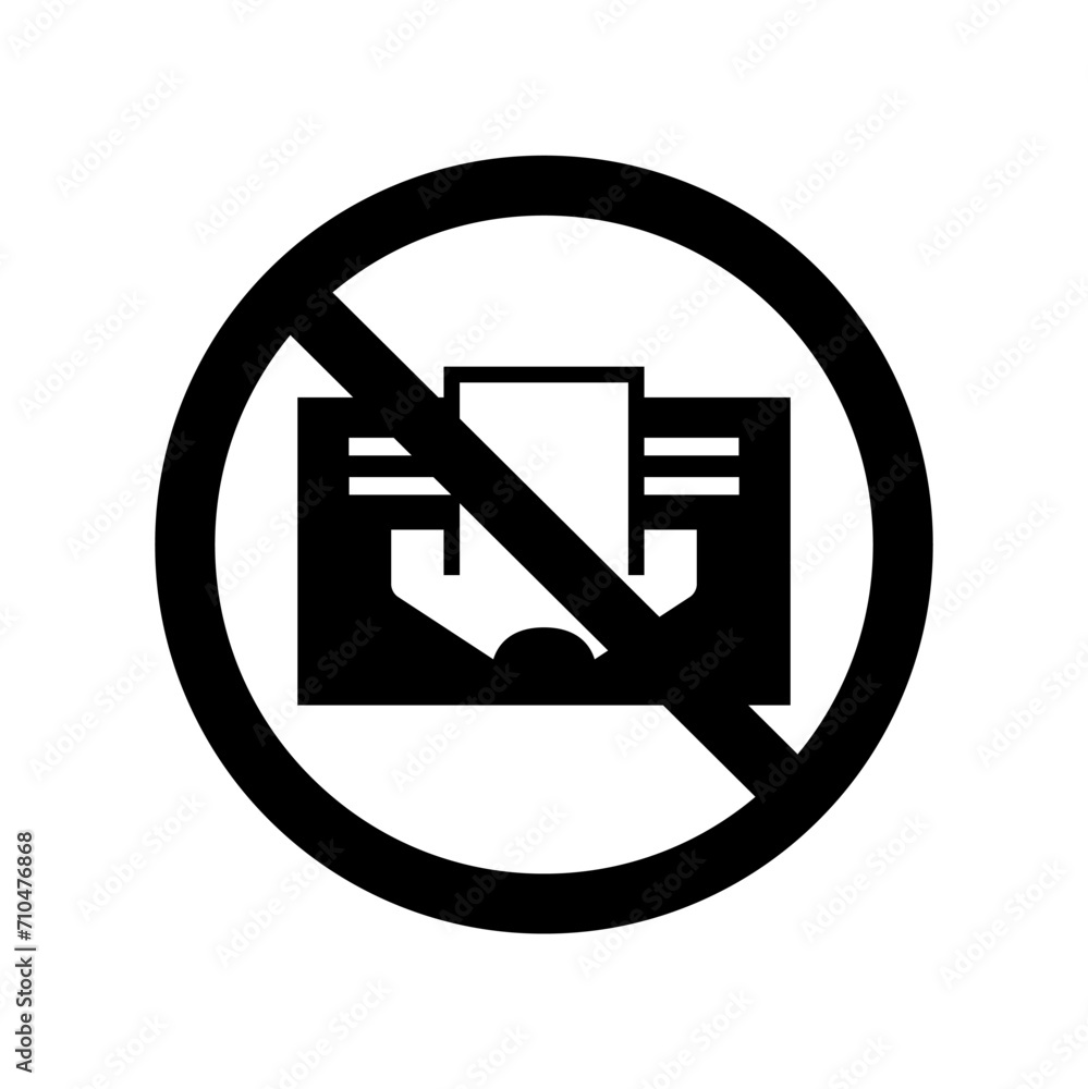 Do not cover sign prohibition symbol image. Black and white vector icon Do not cover sign prohibition symbol image. Black and white vector icon