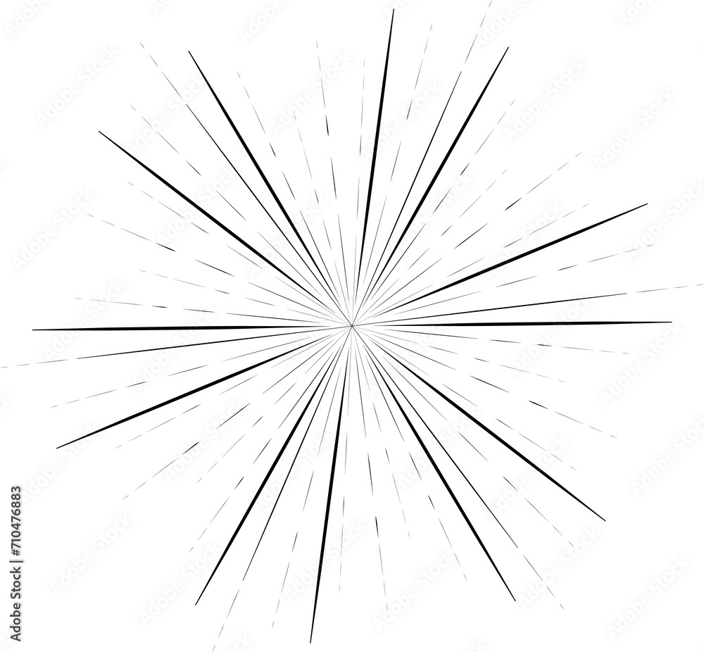 Obraz premium Sunburst style isolated illustration on transparent background.