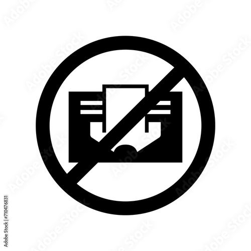 Do not cover sign prohibition symbol image. Black and white vector icon