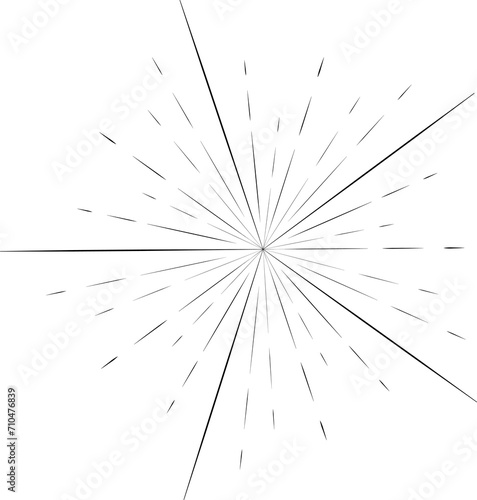 Sunburst style isolated illustration on transparent background.