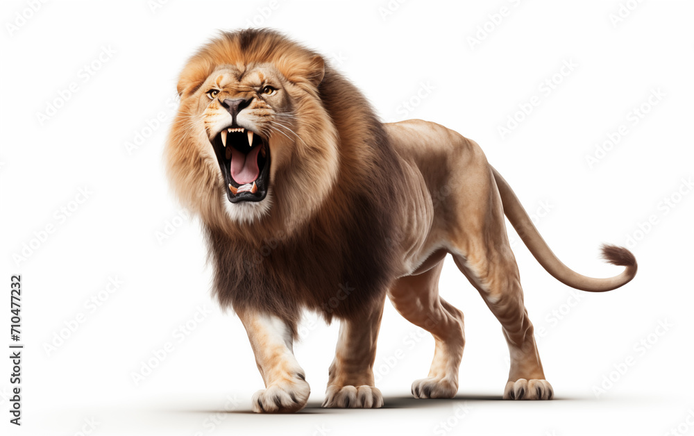 Lion isolated background,created with Generative AI tecnology.