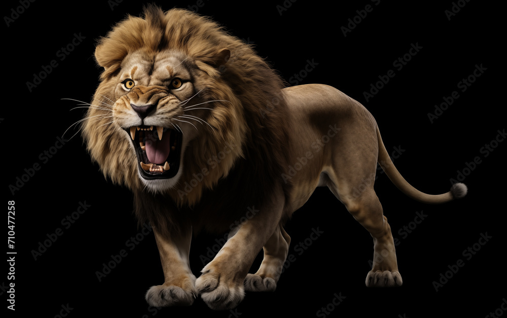 Obraz premium Lion isolated background,created with Generative AI tecnology.