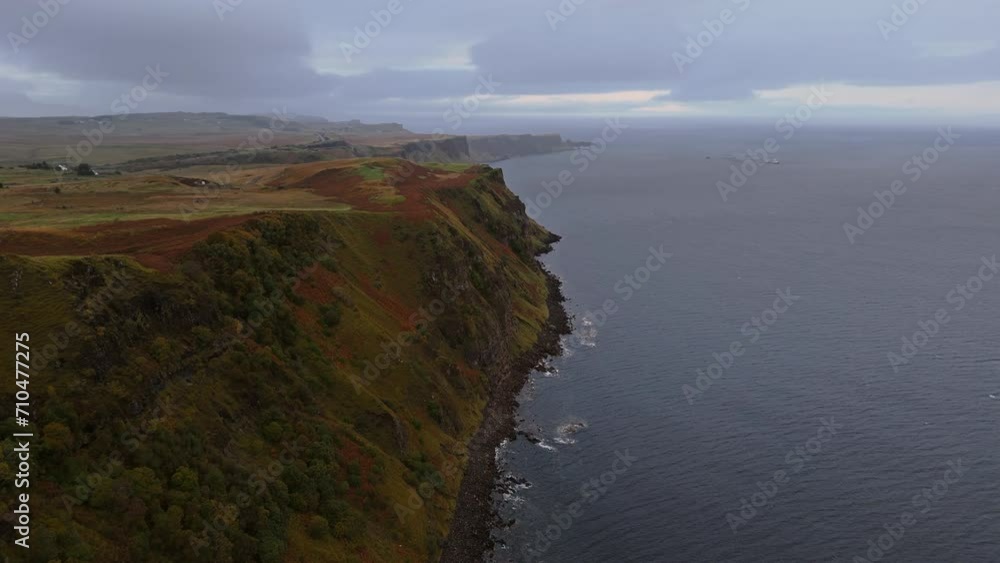 Skye island cliffs in the Highlands Scotland aerial view Skye island cliffs in the Highlands Scotland aerial view