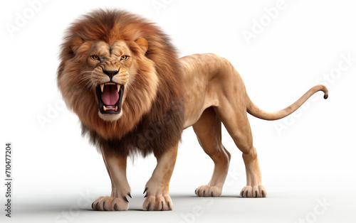 Lion isolated background created with Generative AI tecnology.