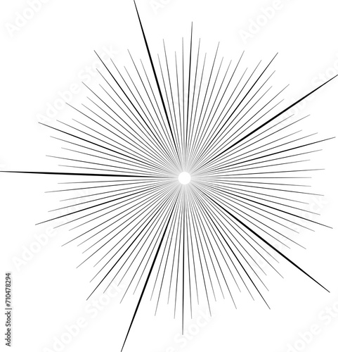 Sunburst style isolated illustration on transparent background.