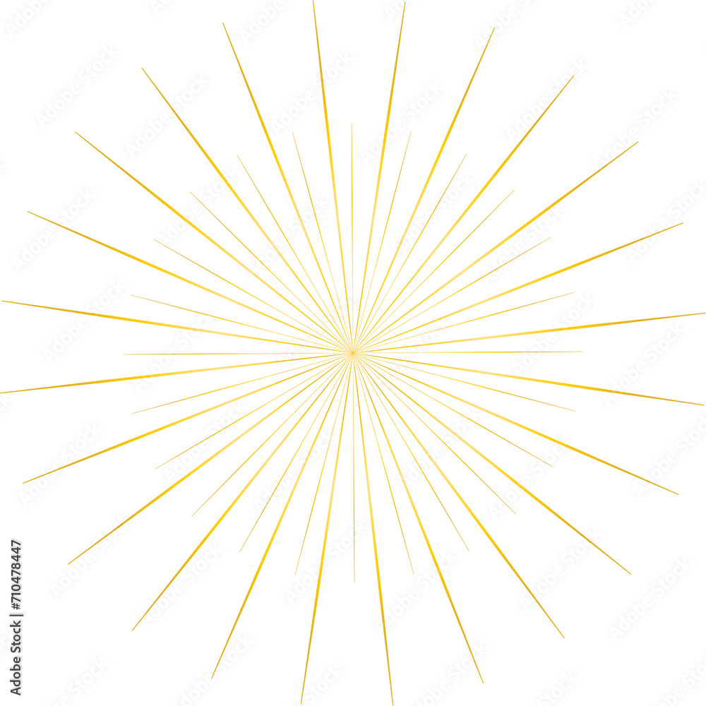 Golden sunburst style isolated illustration on transparent background. Golden sunburst style isolated illustration on transparent background.