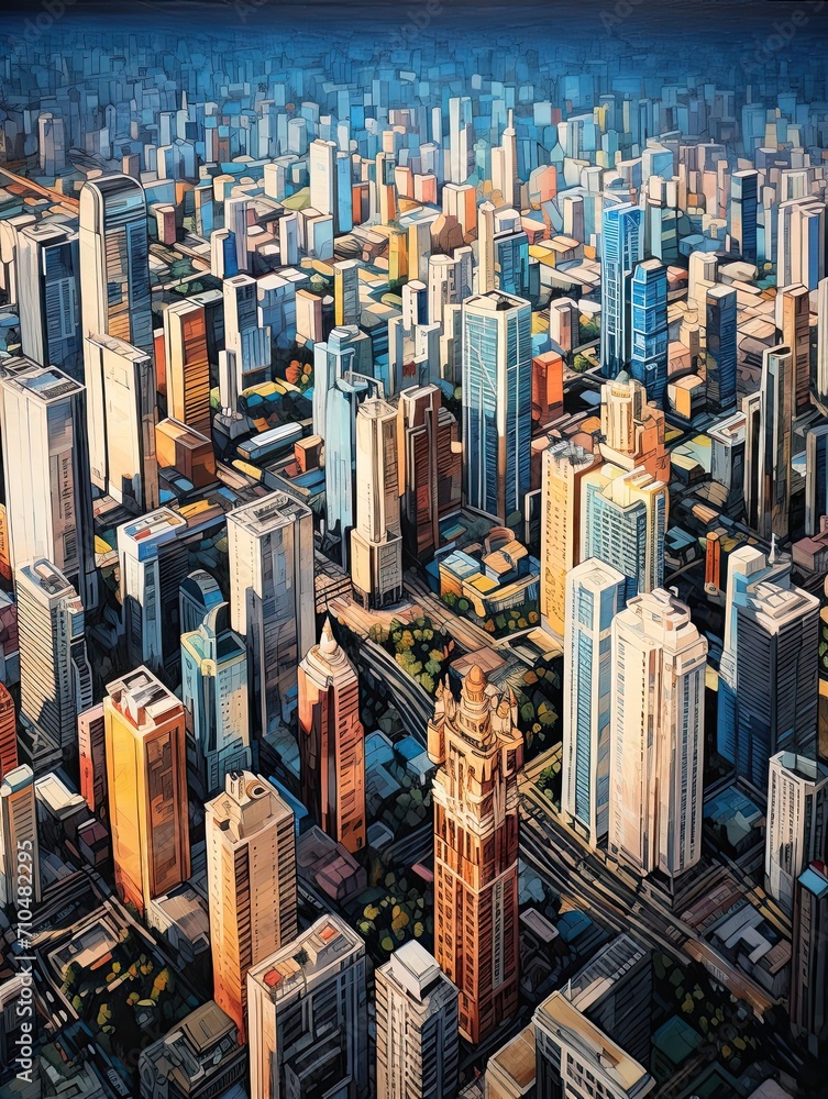Aerial Views: Urban Landscape Wall Art featuring Famous Cities