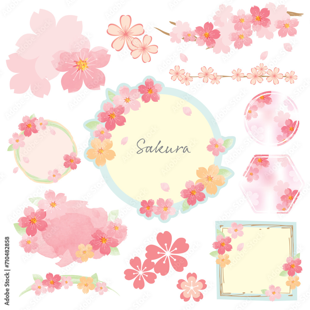 春の桜　フレーム素材セット