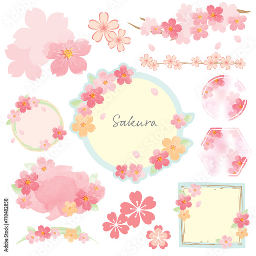 春の桜　フレーム素材セット