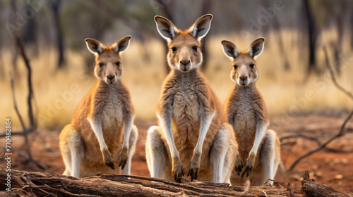 Kangaroos reside in Australian wildlife