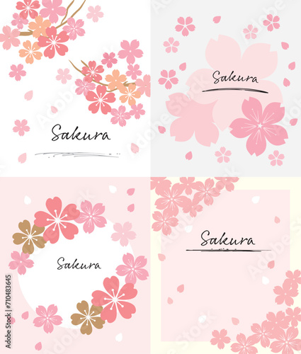春の桜　マークロゴ素材セット